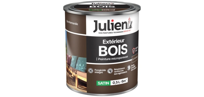 Peinture microporeuse 0,5 L Extérieur Bois Satin - Brun Normandie