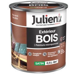 Peinture microporeuse 0,5 L Extérieur Bois Satin - Brun Cuivre RAL8004