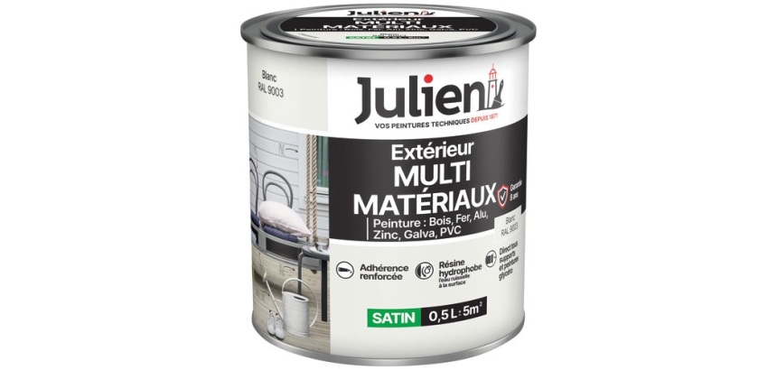 Peinture 0,5 L Extérieur Multi-matériaux - Blanc RAL9003