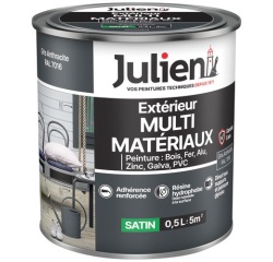Peinture 0,5 L Extérieur Multi-matériaux - Gris Anthracite RAL701