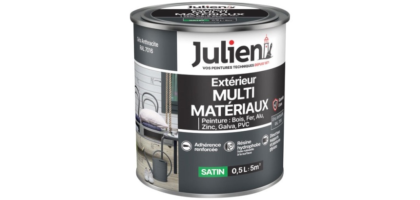 Peinture 0,5 L Extérieur Multi-matériaux - Gris Anthracite RAL701