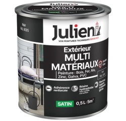 Peinture 0,5 L Extérieur Multi-matériaux - Noir RAL9005
