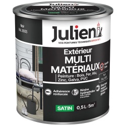 Peinture extérieur satin - multi-matériaux - 0.5 L - noir RAL9005