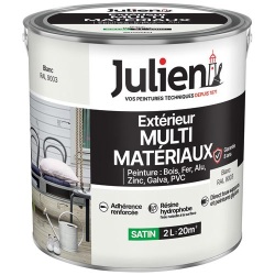 Peinture extérieur satin - multi-matériaux - 2 L - blanc RAL9003