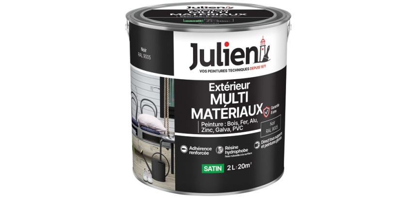 Peinture 2 L Extérieur Multi-matériaux - Noir RAL9005