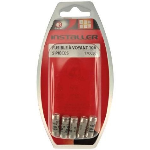 Fusible à voyant - 10 A - lot de 5
