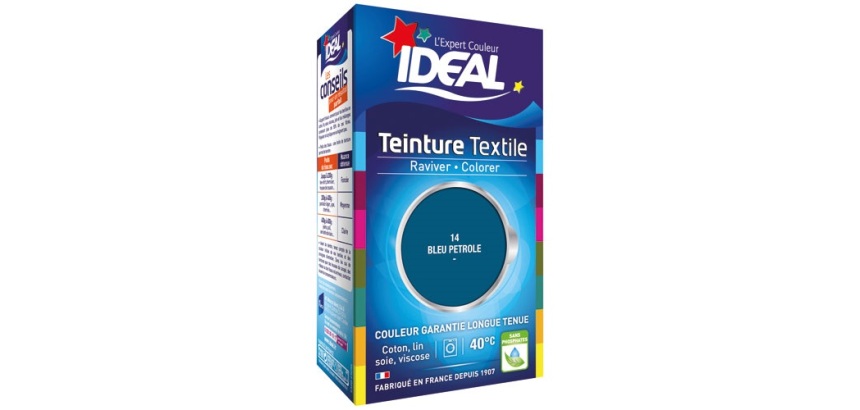 Teinture textile liquide Grand Teint Idéal - Bleu pétrole N°14 - 40 ml