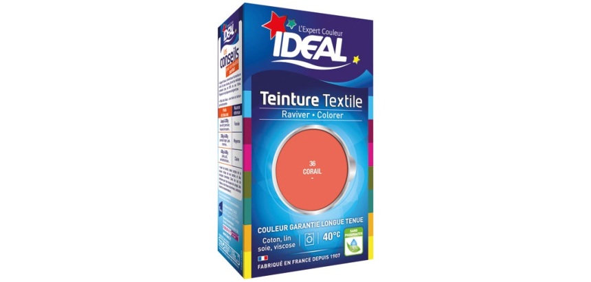 Teinture textile liquide Grand teint Idéal - Corail N°36 - 40 ml