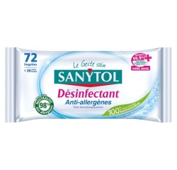 Lingettes - désinfectantes - nettoyantes - multi-usages Anti-allergènes - s