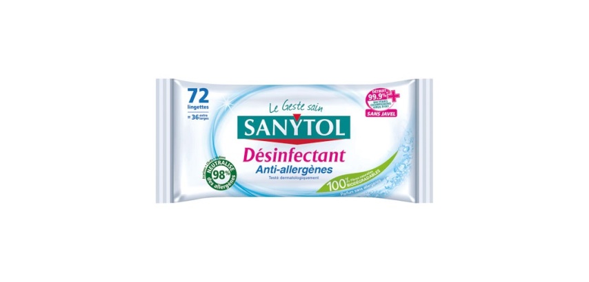 72 Lingettes nettoyantes, désinfectantes & anti-allergènes - Multi-usages