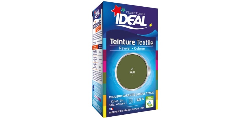 Teinture textile liquide Grand teint Idéal - Kaki N°21 - 40 ml