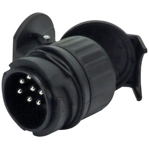 Adaptateur monobloc - mâle 13 plots - femelle 7 plots - 12V - 115 mm