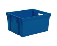 Bac de rangement sans couvercle emboîtable et superposable - 50 litres, bleu minéral