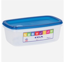 Boite de conservation   - rectangulaire - 1.5L - couvercle bleu