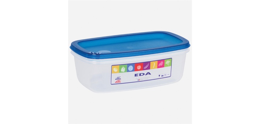 Boite de conservation   - rectangulaire - 1.5L - couvercle bleu