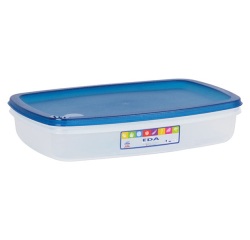 Boite de conservation   - rectangulaire - 2 L - couvercle bleu