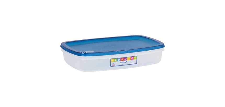 Boite de conservation   - rectangulaire - 2 L - couvercle bleu