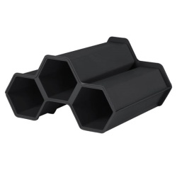 Mini cave - 3 bouteilles - emboîtable - gris anthracite