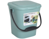 Poubelle à compost - avec couvercle - 6 L - vert eucalyptus
