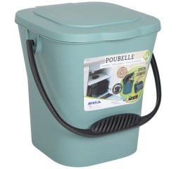 Poubelle à compost - avec couvercle - 6 L - vert eucalyptus