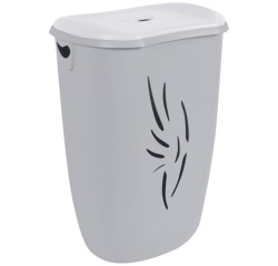 Coffre à linge - Flora - 40 L - gris béton