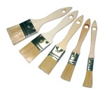 Lot de 5 pinceaux plat manche bois