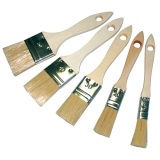 Lot de 5 pinceaux plat manche bois