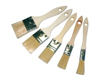 Lot de 5 pinceaux plat manche bois