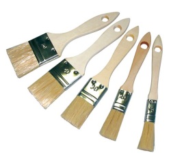 Lot de 5 pinceaux plat manche bois
