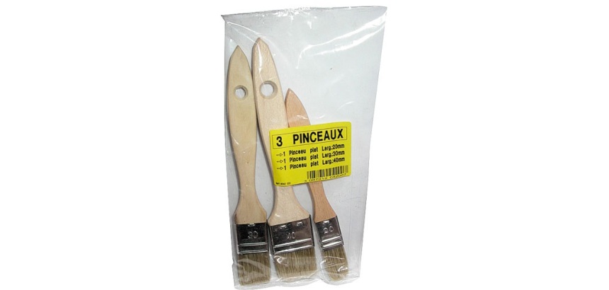 Pinceau plat - lot de 3