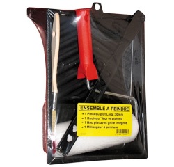 Ensemble à peindre - rouleau + pinceau + mélangeur + bac