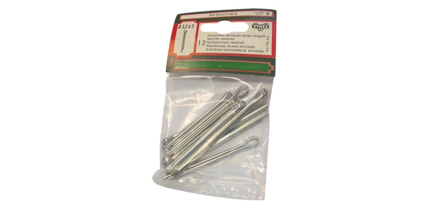 Goupilles fendues - D3.2  mm  à D5  mm - acier zingué - lot de 12