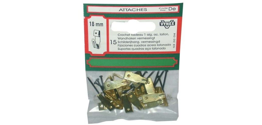 Crochet tableau+1 aigu. 21mm blister