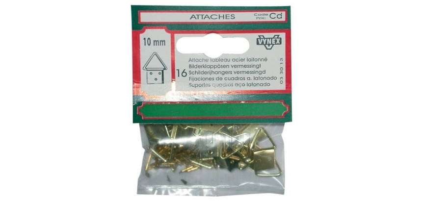Attache tableau triangle laiton 10mm sc