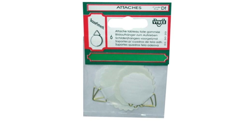 Attache tableau toile gommée assortiment sc