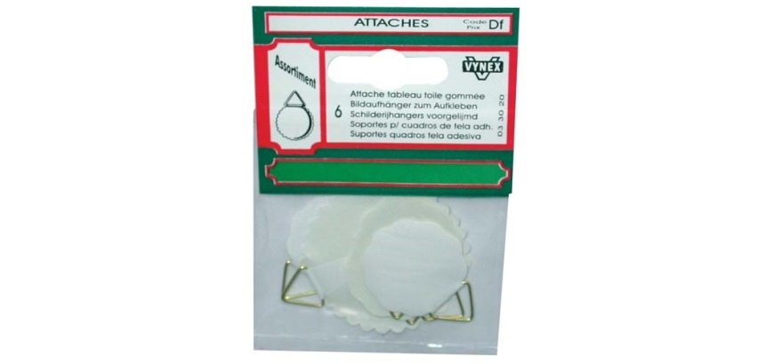 Attache tableau toile gommée assortiment sc