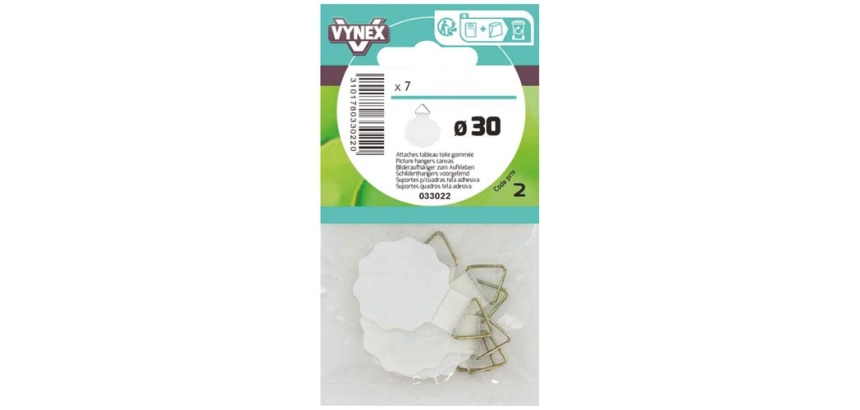 Attache tableau toile gommée d.30mm sc X7