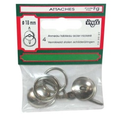 Anneau tableau acier nickelé 18mm sc