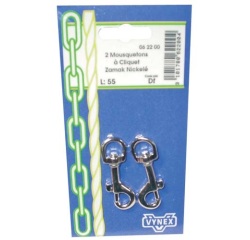 Mousqueton à pompe 55mm blister de 2