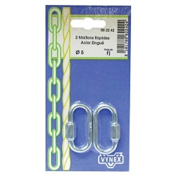Maillon rapide - à vis - D3.5 mm - acier zingué - lot de 2