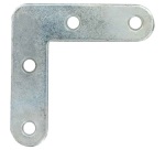 Equerre plate - L : 80 mm - ép.2 mm - acier zingué - lot de 4