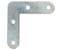 Equerre plate - L : 80 mm - ép.2 mm - acier zingué - lot de 4