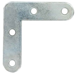 Equerre plate - L : 80 mm - ép.2 mm - acier zingué - lot de 4