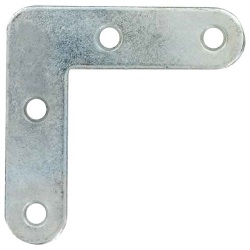 Equerre plate - L : 80 mm - ép.2 mm - acier zingué - lot de 4