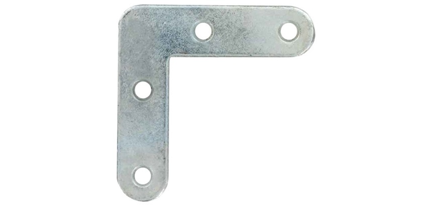 Equerre plate - L : 80 mm - ép.2 mm - acier zingué - lot de 4