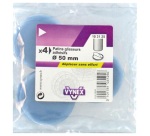 Patin glisseur  P.T.F.E - D50 mm - adhésif - gris - lot de 4