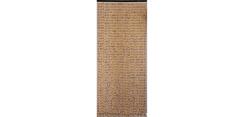 Rideau de porte en perles de bois 90 x 200 cm