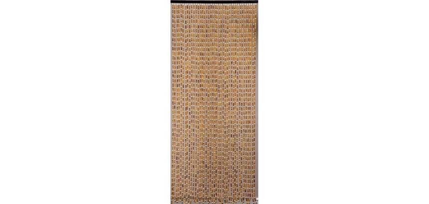 Rideau de porte perles olives en bois - 90x200 cm
