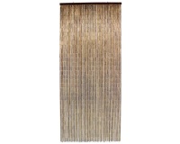 Rideau de porte Acajou bâtonnets bambou vernis noir - 90x200 cm