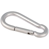 Mousqueton inox - acier inoxydable - 4 x 8 cm - gris